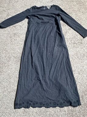 Eddie Bauer Vintage Y2K Long Sleeve Maxi Dress with Scalloped Hem Ladies Small